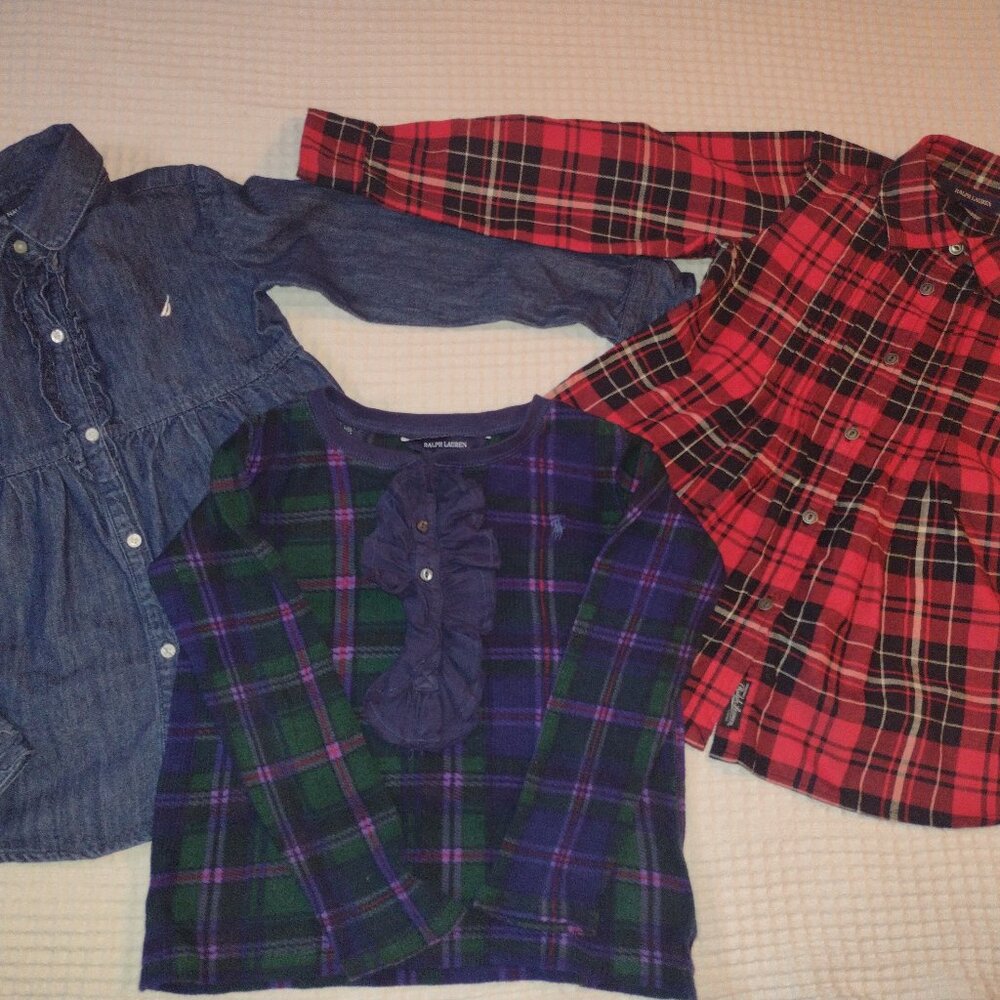 Little Girls Ralph Lauren Polo & Nautica Shirt Bundle!!!